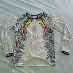 Lucky in Love Black and Yellow Paisley Long Sleeve Top